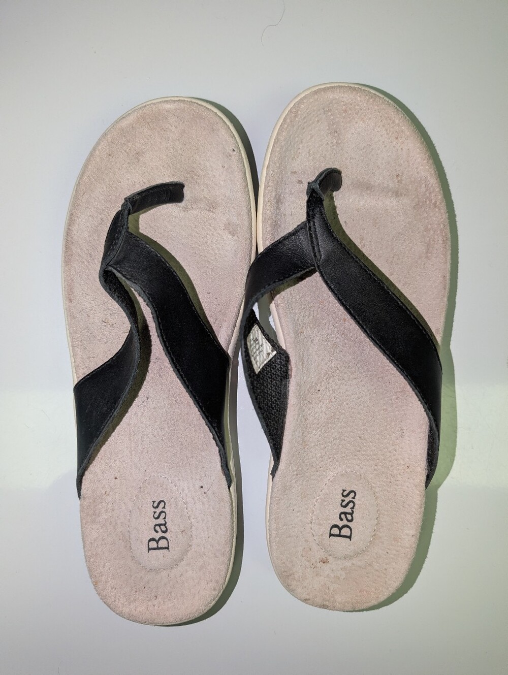 Bass black and white sandals